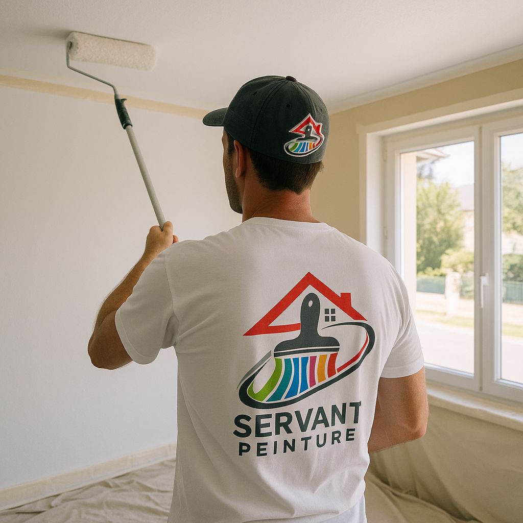 Application peinture intérieure sur mur lisse